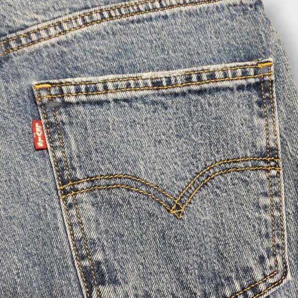 Levi's 70s High Flare Jeans Medium Blue Denim Womens Sz 27x32 Retro Casual - Picture 10 of 14